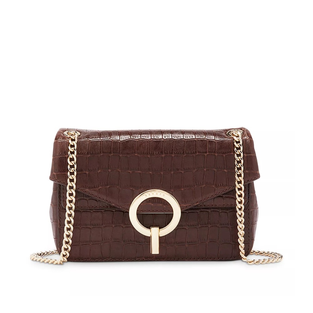 Yza Crocodile Embossed Leather Bag